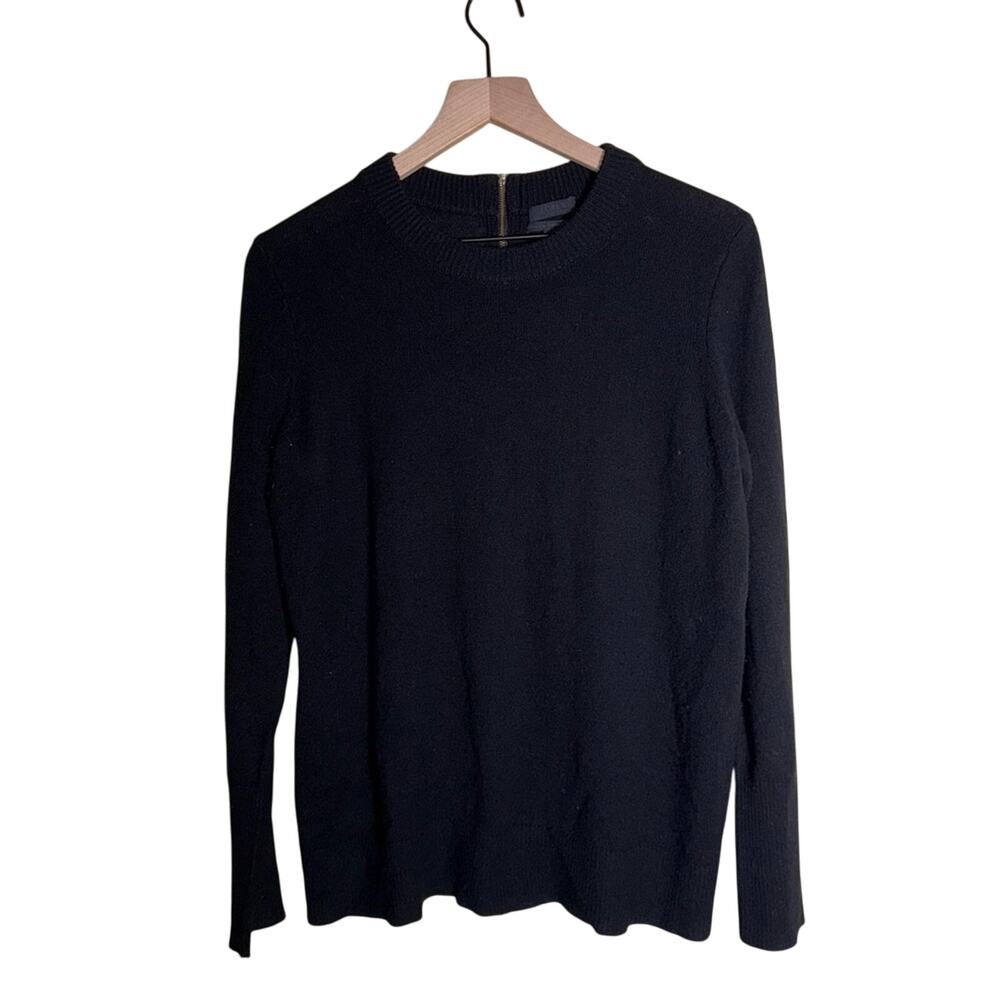 J. CREW Black Italian Cashmere elegant quite luxury Knit with Zip S
